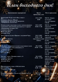 План выходного дня 20-21.12.2025 года